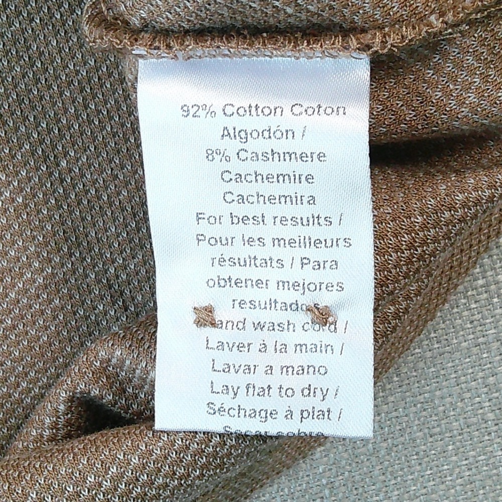Peter Millar Long Sleeve Polo Men XL Brown Cotton Cashmere Crown Crafted Pocket - Picture 5 of 8